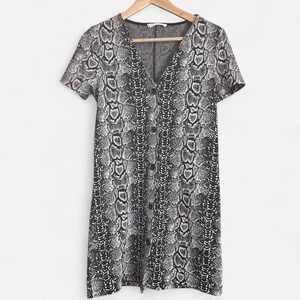 Mango grey and black snake print mini dress